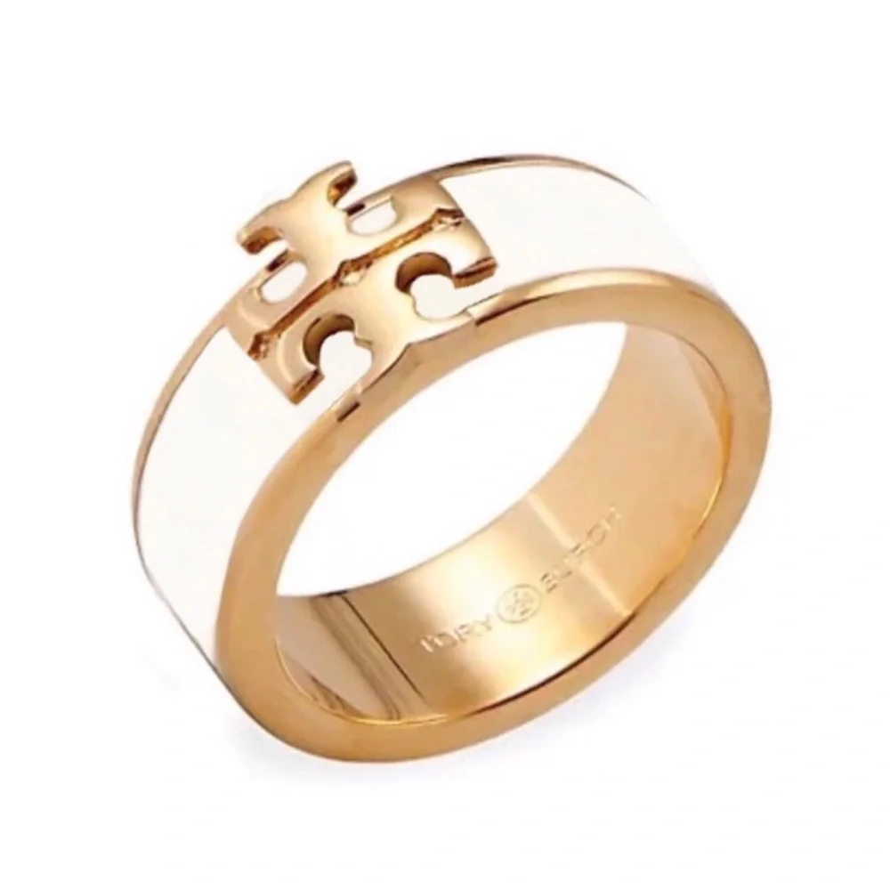 Tory Burch • Ivory White Kira Logo Ring